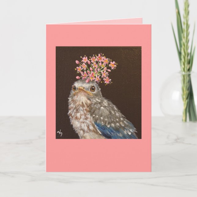 Blauvogel mit Wildzwiebel-Karte Karte (Vorderseite)