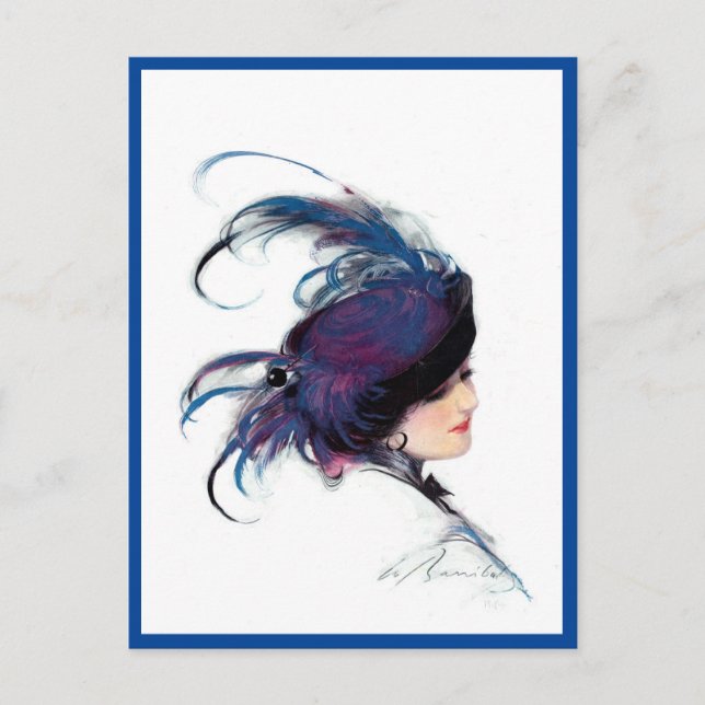 Blauvogelfrau Postkarte (Vorderseite)