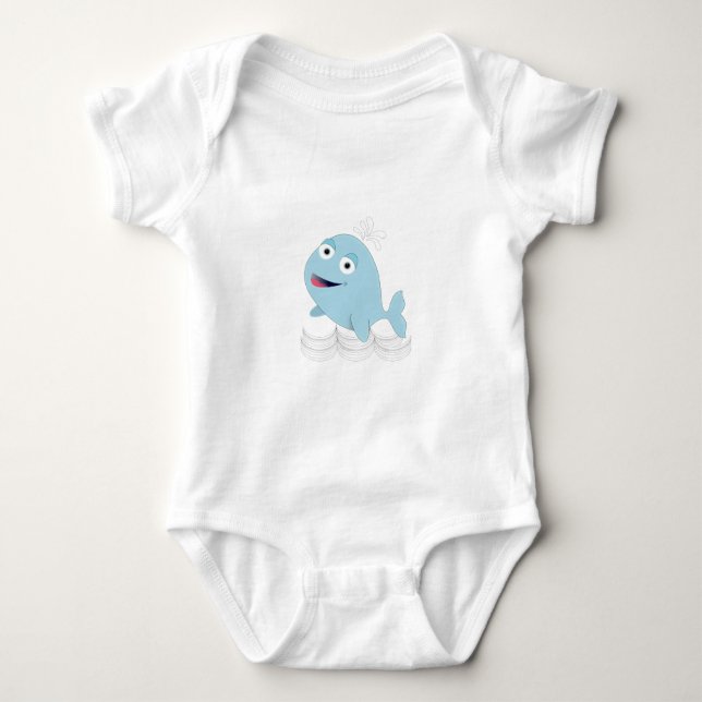 Blauwal Baby Strampler (Vorderseite)
