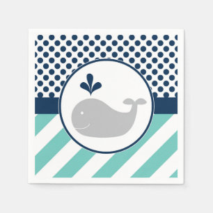 Blauwal-Babyparty-Servietten Serviette