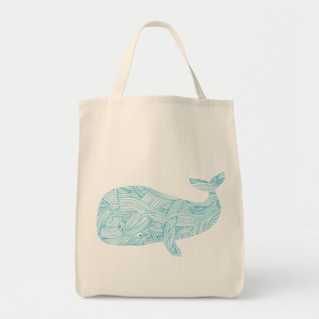 Blauwal-Bio Lebensmittelgeschäft-Taschen-Tasche Tragetasche (Vorne)