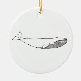 Blauwal-Illustration (Linie Kunst) Keramikornament