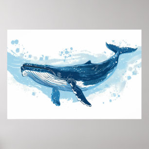 Blauwal Poster