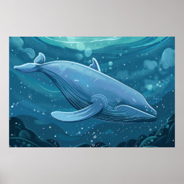 Blauwal Poster