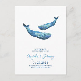 Blauwal Save the Date Ankündigungspostkarte