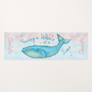 Blauwal-Seestrand-Zeit-Ozean-individueller Name Yogamatte