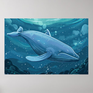 Blauwal Small Poster