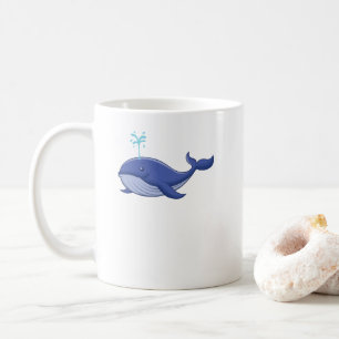 Blauwal spritzt Wasser Kaffeetasse