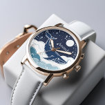 Blauwal-Traum individuell Armbanduhr<br><div class="desc">Whimsikale Abbildung eines blauen Wals,  der über den Wolken unter einem blauen Himmel schwebt.</div>