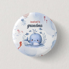 Blauwal unter der Babydusche Button