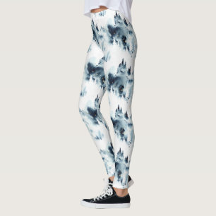 Blauwald-Aquarellmuster Leggings