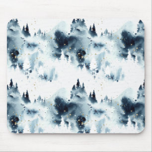 Blauwald-Aquarellmuster Mousepad