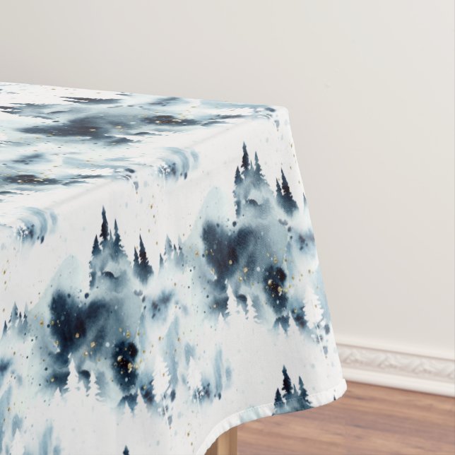 Blauwald-Aquarellmuster Tischdecke (Beispiel)