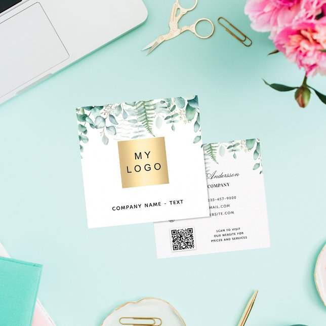 Blauwald-Farn QR-Logo Quadratische Visitenkarte (Von Creator hochgeladen)