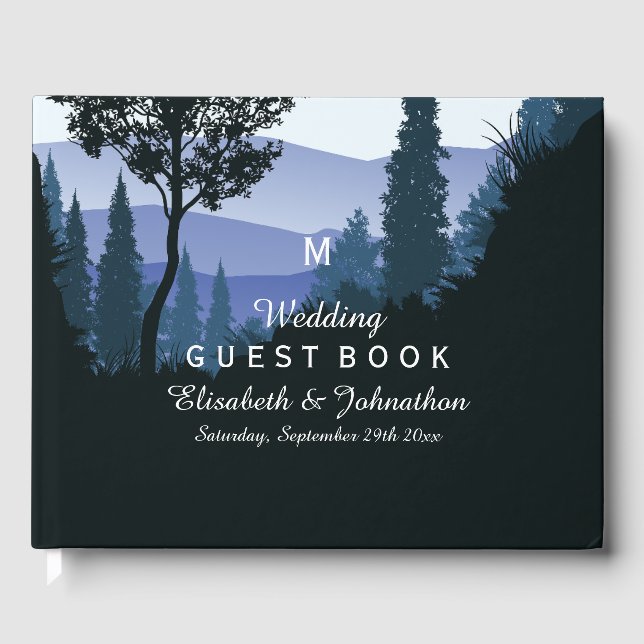 Blauwald, rustikale Hochzeit Gästebuch (Vorderseite)