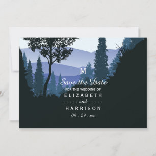 Blauwald, rustikale Hochzeit retten das Datum Save The Date
