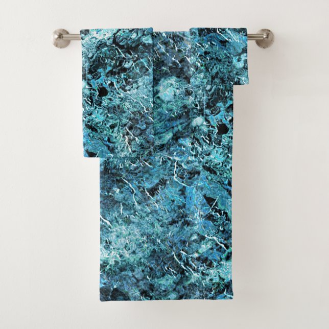 Blauwald unter Schnee oder Glasbruch Badhandtuch Set (Insitu)