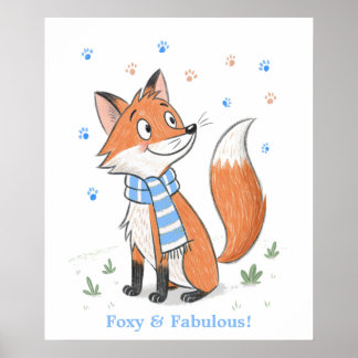 Blauwaldfisch-Fox-Wildtier Poster