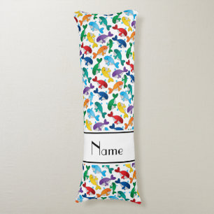 Blauwale des personalisierten weißen seitenschläferkissen