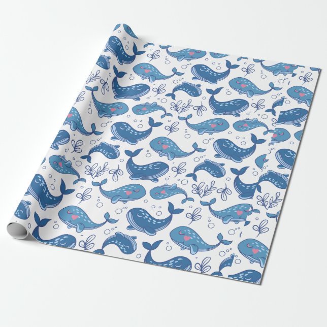 Blauwale Geschenkpapier (Ungerollt)