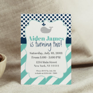 Blauwale zum Geburtstag Einladung