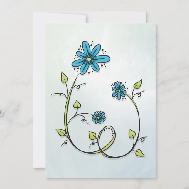 Blauwe bloemen illustratie (Vorderseite)