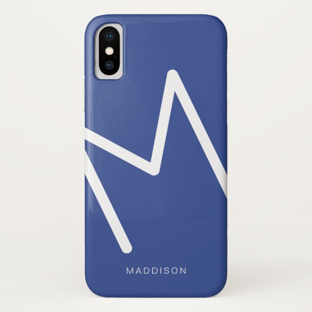 Blauweiß Abstrakt Moderne Erstfarbigkeit Case-Mate iPhone Hülle (Rückseite)