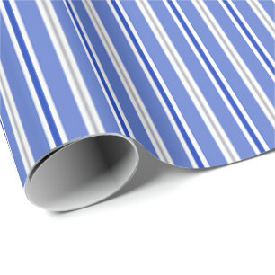 Blauweiß und Silberstreifen Geschenkpapier