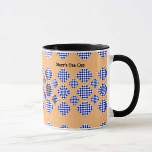 Blauweißbeige Karton Tasse