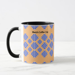 Blauweißbeige Karton Tasse