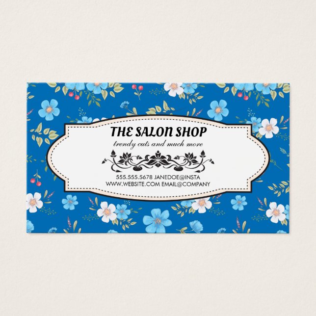 Blauweiße Blume | Geschenkkarte (Vorderseite)