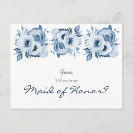 Blauweiße Flora ist meine Trauzeugin Postkarte