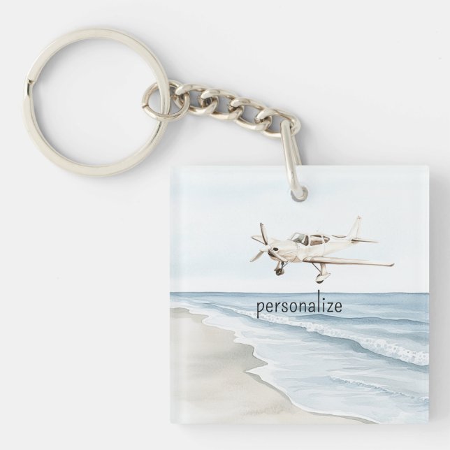 Blauweiße Flugzeuge Schlüsselanhänger (Vorderseite)