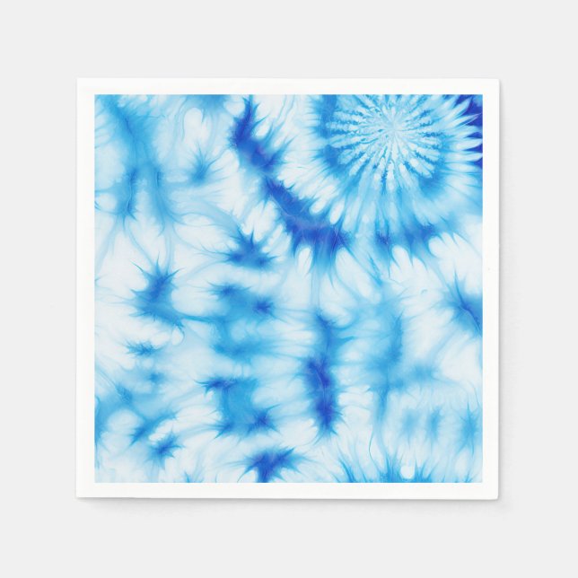 Blauweiße Gefärbte Krawatte Serviette (Vorderseite)