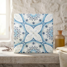 Blauweiße gestörte Stone-Look-Mosaik