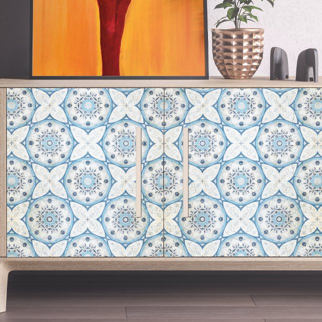 Blauweiße gestörte Stone-Look-Mosaik Seidenpapier (Von Creator hochgeladen)