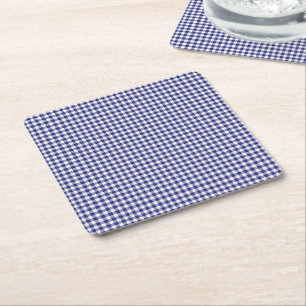 Blauweiße Gingham-PULP PAPER DRINK COASTERS Rechteckiger Pappuntersetzer