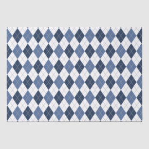 Blauweiße Raute kariert Seidenpapier