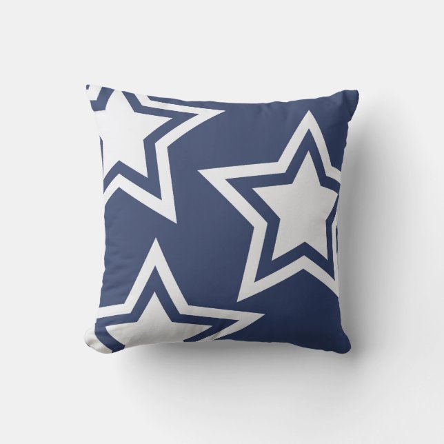 Blauweiße Stars Kissen (Vorderseite)