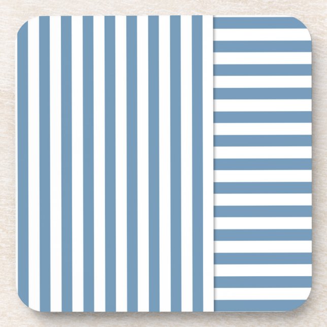 Blauweiße Streifen Getränkeuntersetzer (Vorderseite)