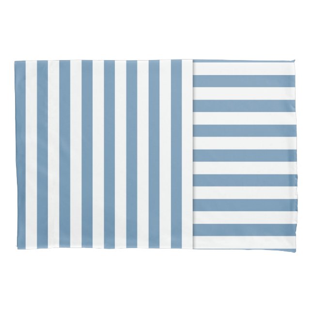 Blauweiße Streifen Kissenbezug (Vorderseite)