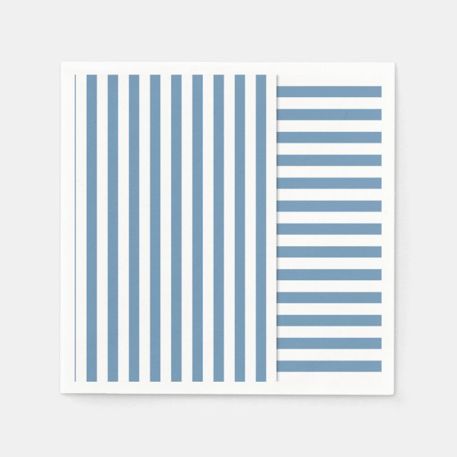 Blauweiße Streifen Serviette (Vorderseite)