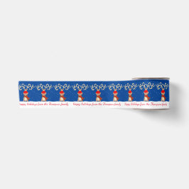 Blauweiße Weihnachtsweihnachtslieder für Rentiere Ripsband