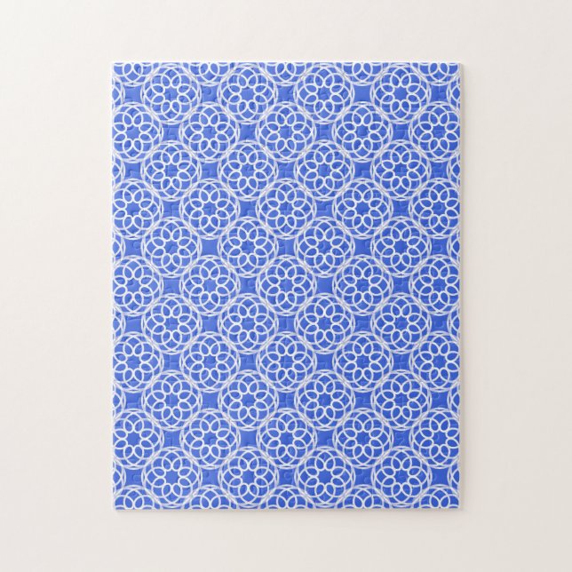 Blauweißes geometrisches Nahtloses Muster (Vertikal)