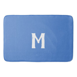 Blauweißes Monogramm Badematte