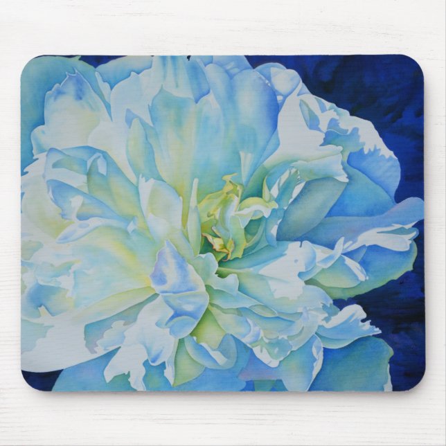 Blauweißes, romantisches Peronengemälde Mousepad (Vorne)