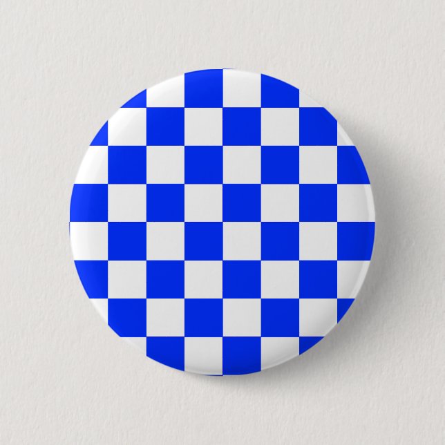 Blauweißes Schachbrettmuster für den Karo Button (Vorderseite)