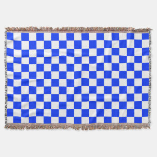 Blauweißes Schachbrettmuster für den Karo Decke