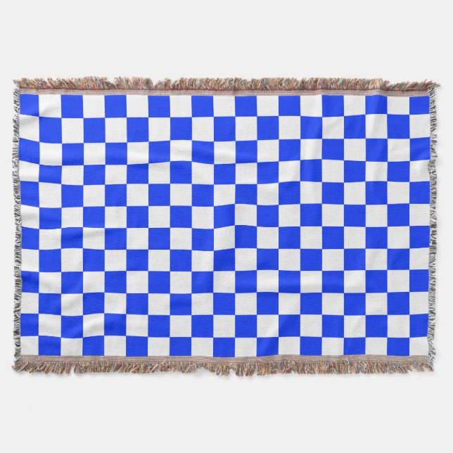 Blauweißes Schachbrettmuster für den Karo Decke (Vorderseite)