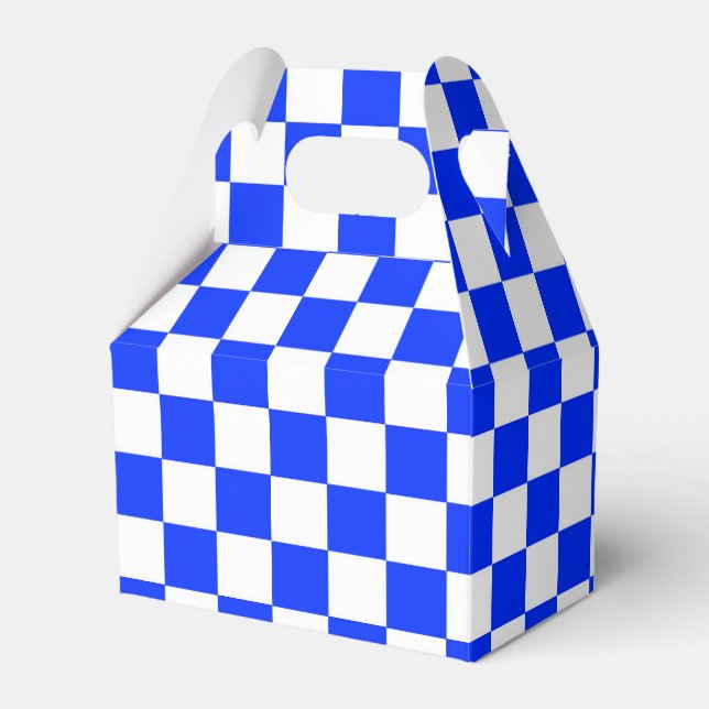 Blauweißes Schachbrettmuster für den Karo Geschenkschachtel (Vorderseite)